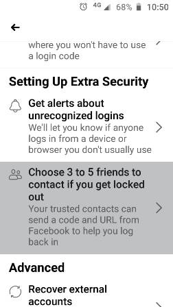 Use Trusted Contacts Feature